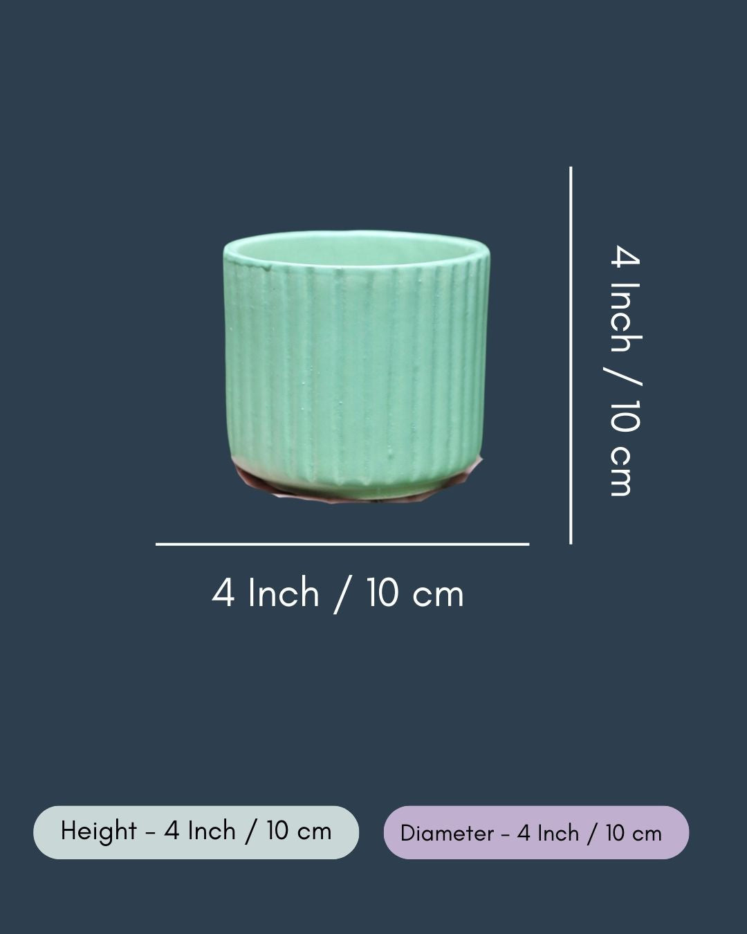 Small Green Lined Planter