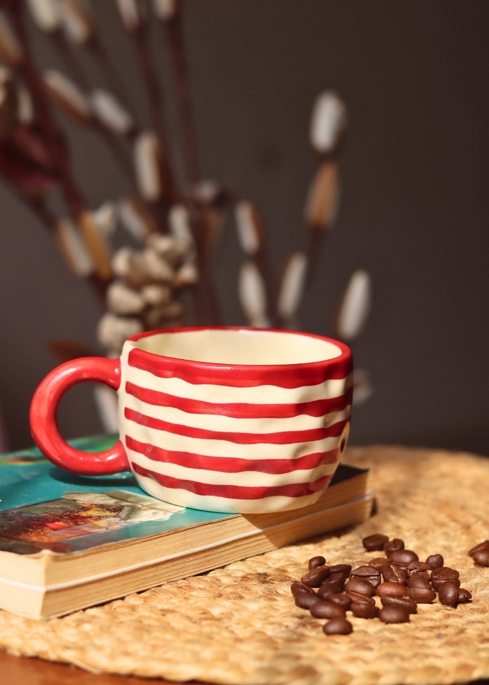 Red Lined Mug made by ceramic