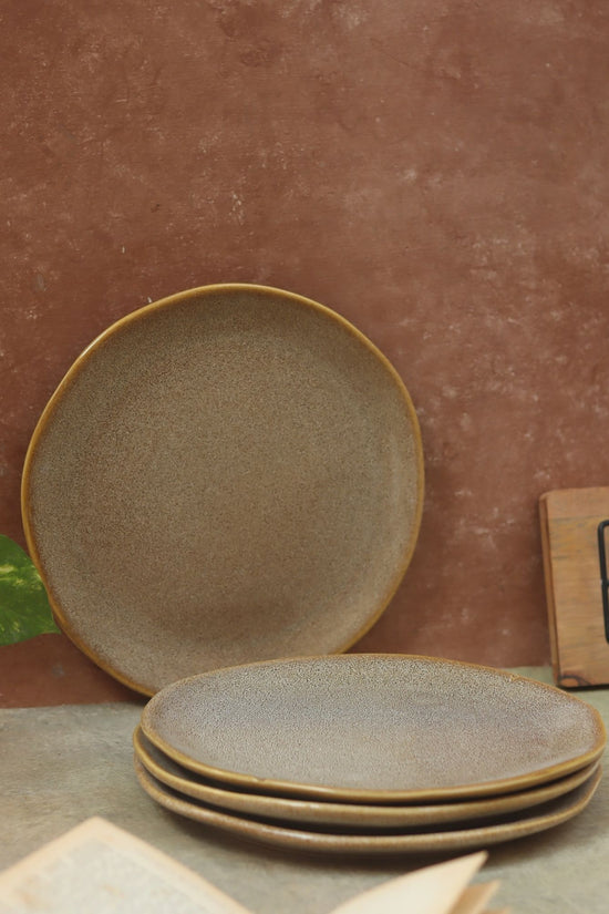 Set of 4 - Beige Artisanal Dinner Plate