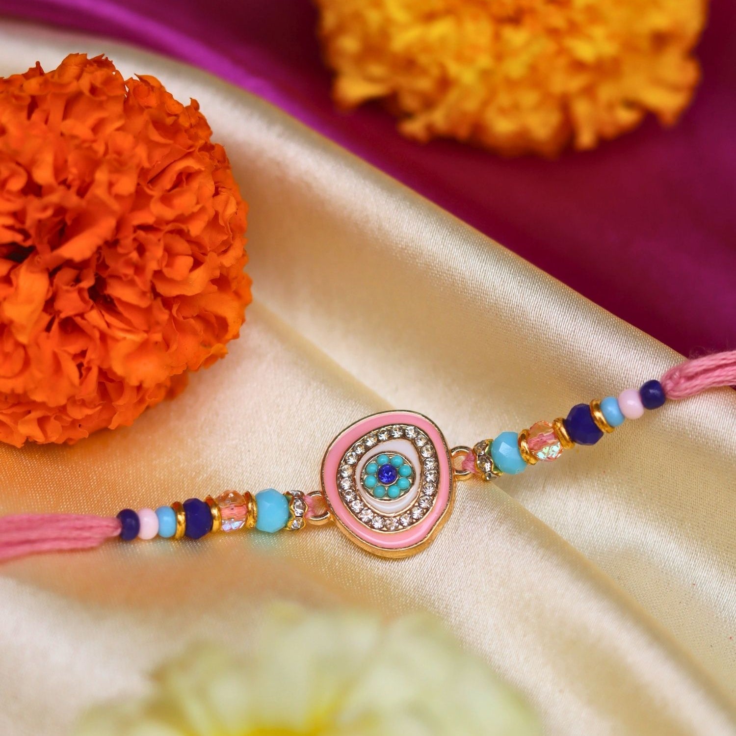 Elegant Evil Eye Rakhi handmade in India