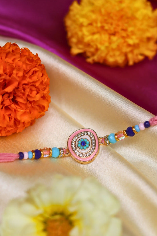 Elegant Evil Eye Rakhi handmade in India
