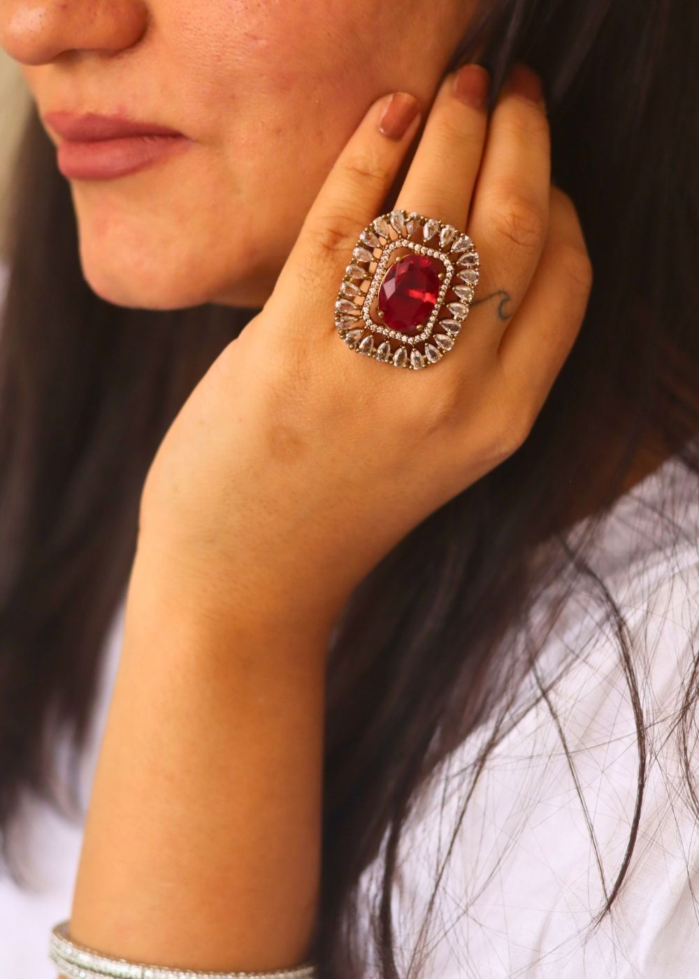 Ruby Aurora Ring with premium quality material