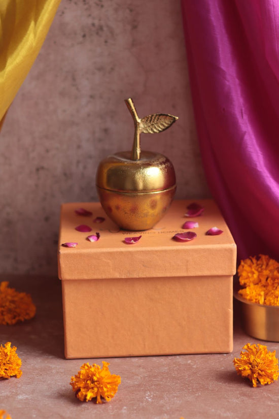 handmade Golden Apple Jar Diwali Gift Box