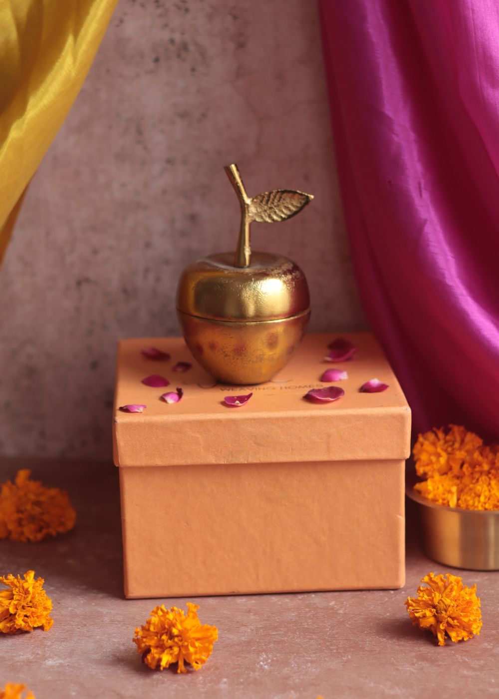 handmade Golden Apple Jar Diwali Gift Box
