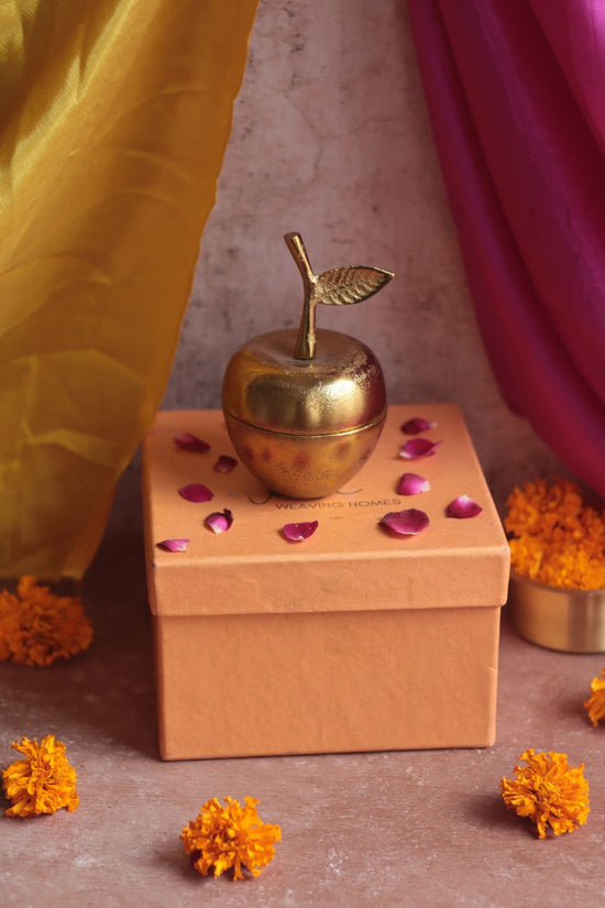 Golden Apple Jar Diwali Gift Box made by metal