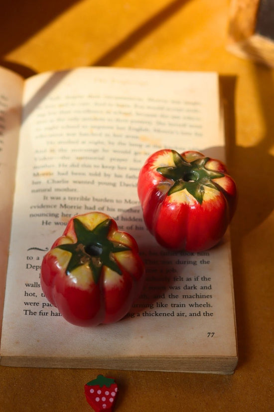 Tomato decor accent - set of 2 handmade in India