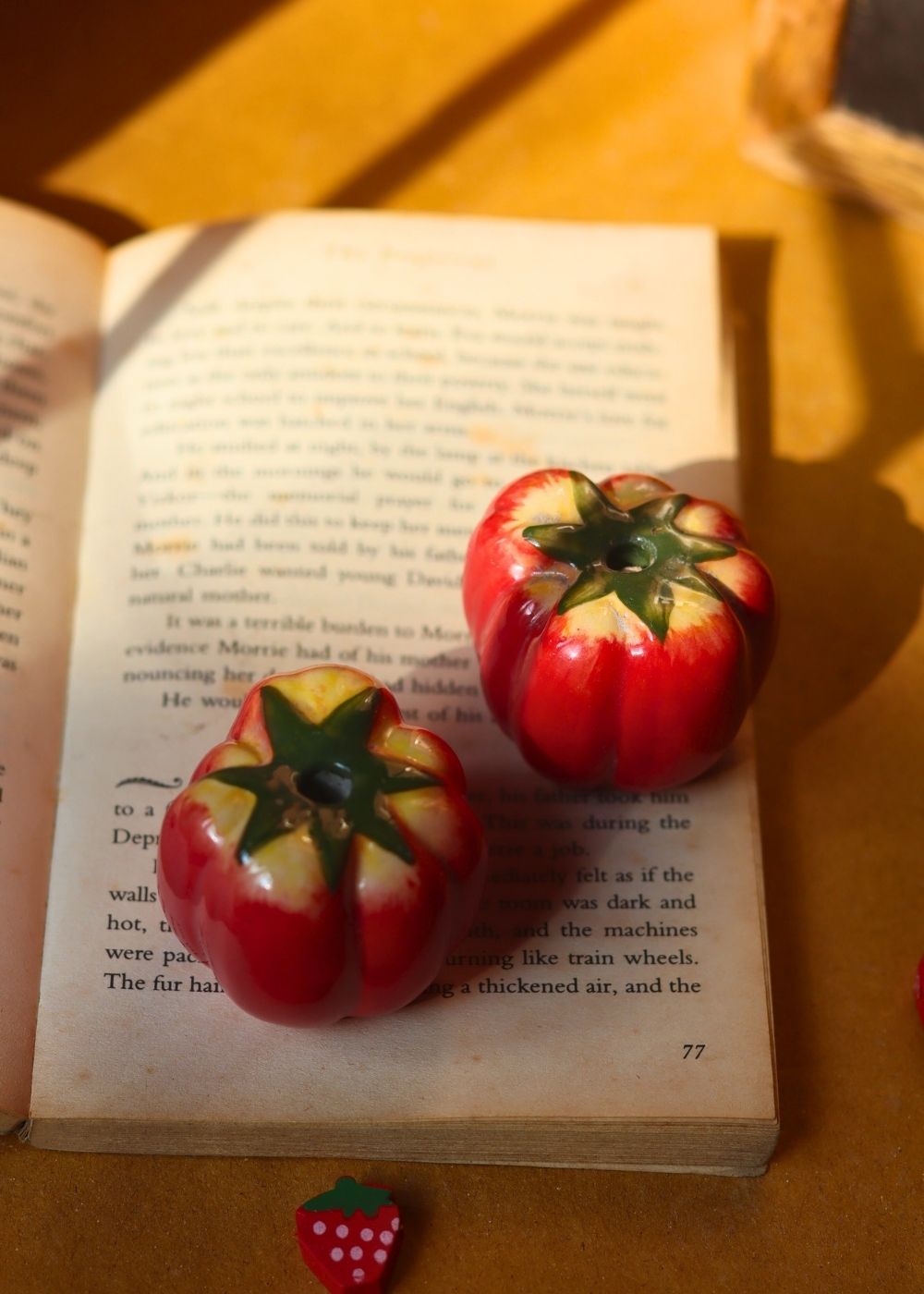 Tomato decor accent - set of 2 handmade in India