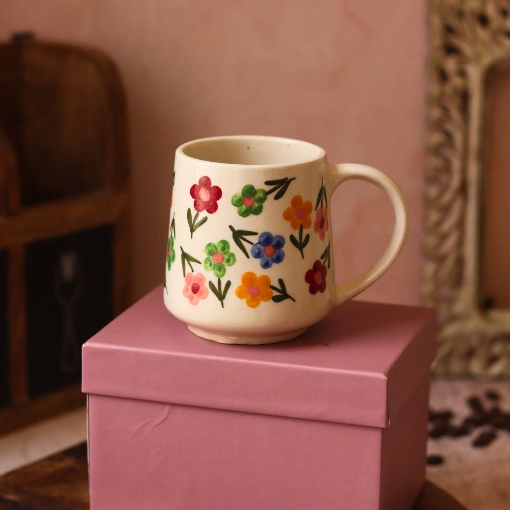 handmade Floral blossom mug in a gift box