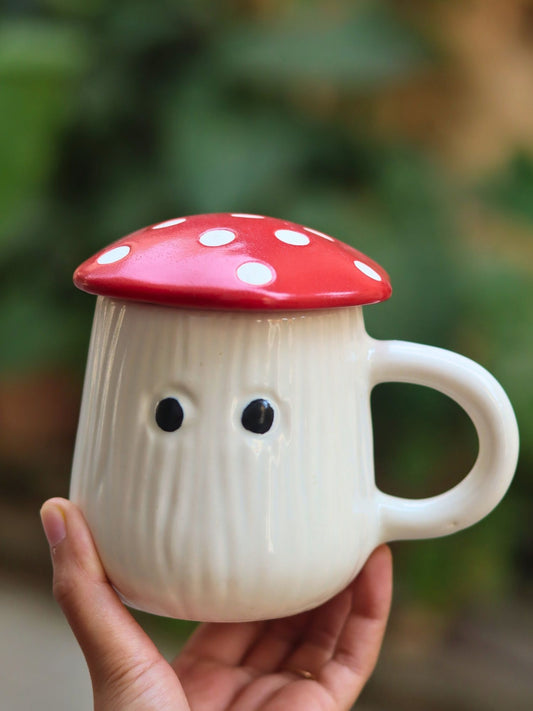 Mushroom Mug With lid made by ceramic
