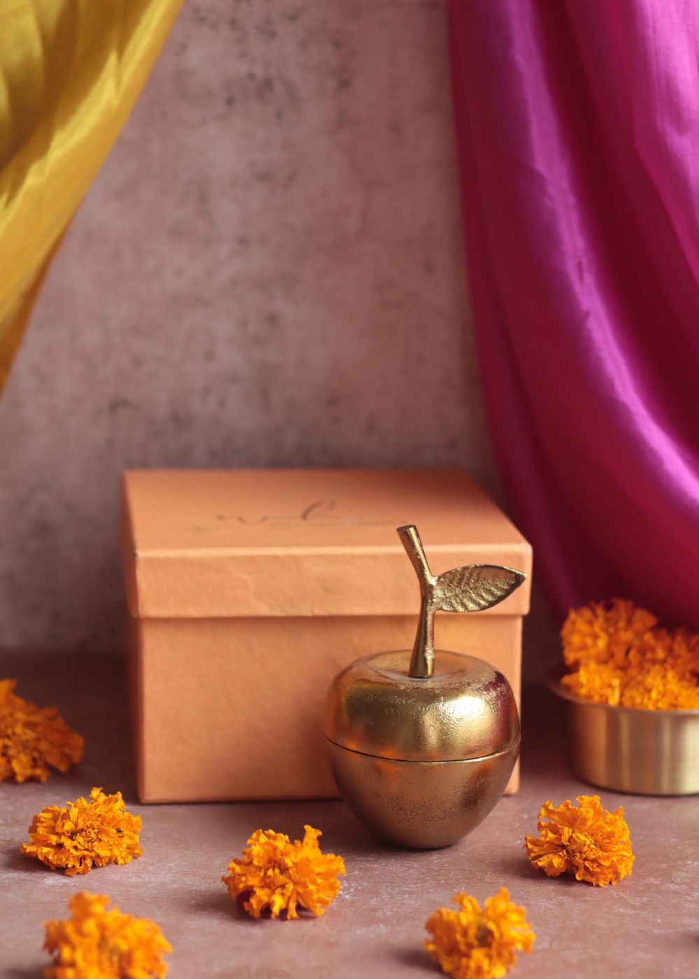 Golden Apple Jar Diwali Gift Box handmade in india