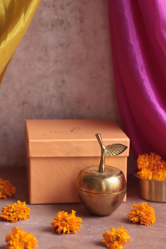 Golden Apple Jar Diwali Gift Box handmade in india