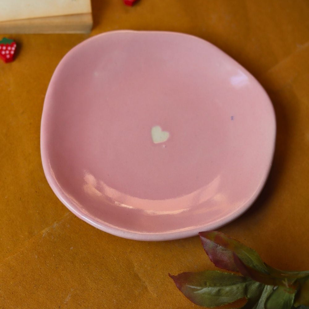 Handmade Pink Cupid Dessert Plate