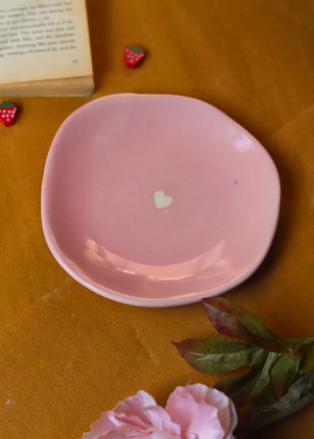 Handmade Pink Cupid Dessert Plate