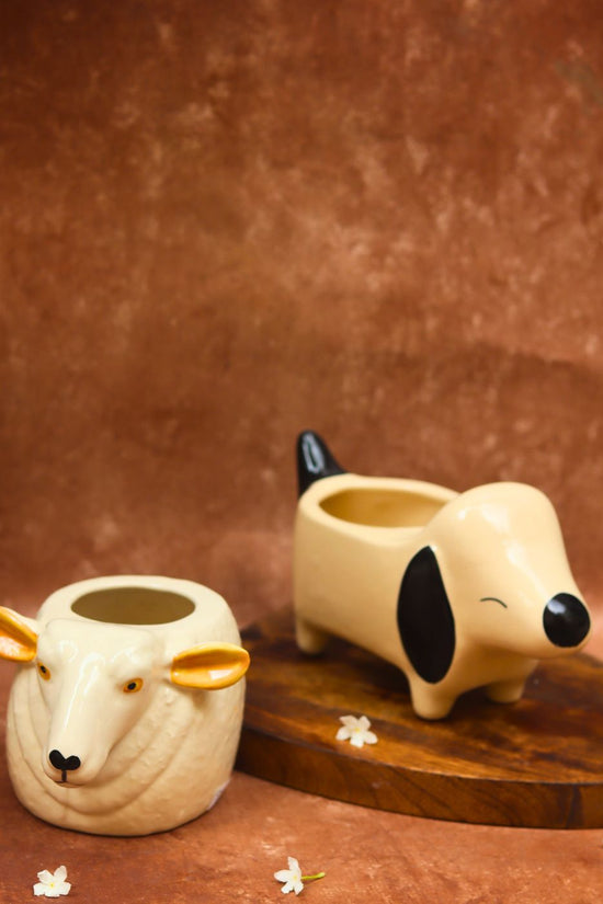 Cutest Dog & Cow Planter combo made by ceramic