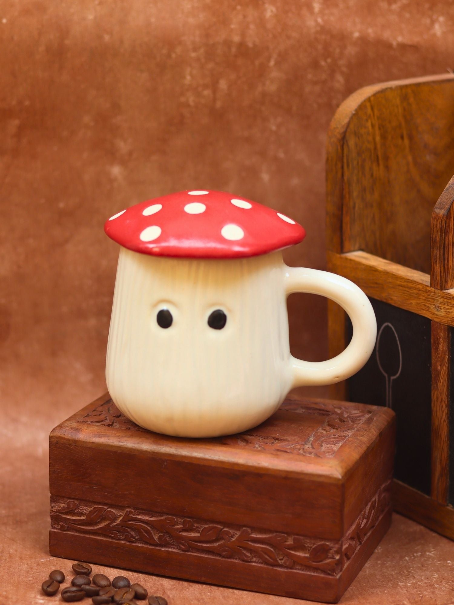Mushroom Mug With lid handmade in india
