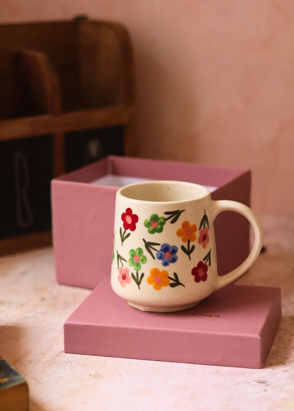 Floral blossom mug in a gift box with premium quality material