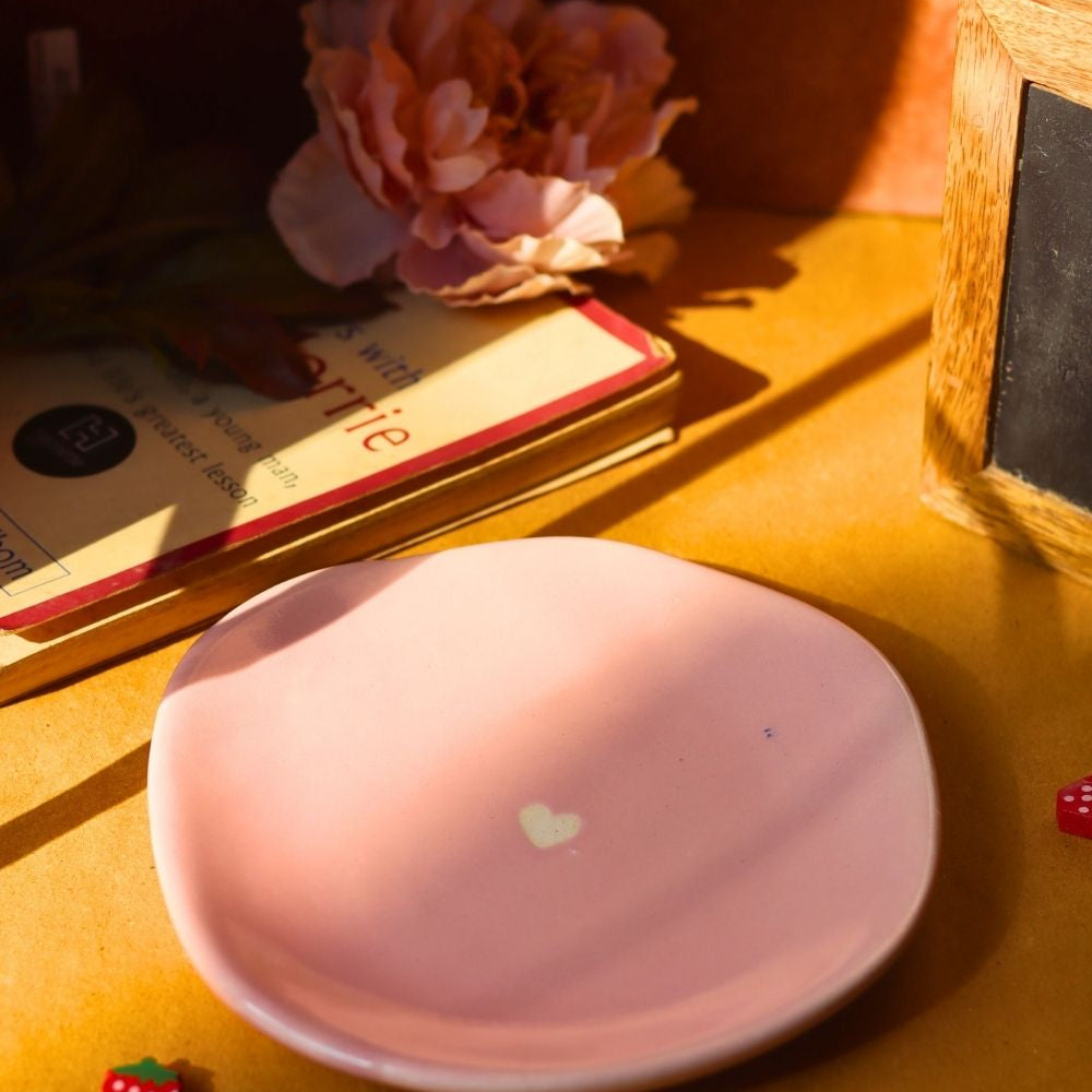 Pink Cupid Dessert Plate made by ceramic