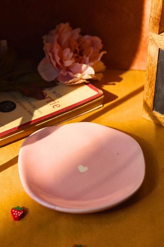 Pink Cupid Dessert Plate made by ceramic