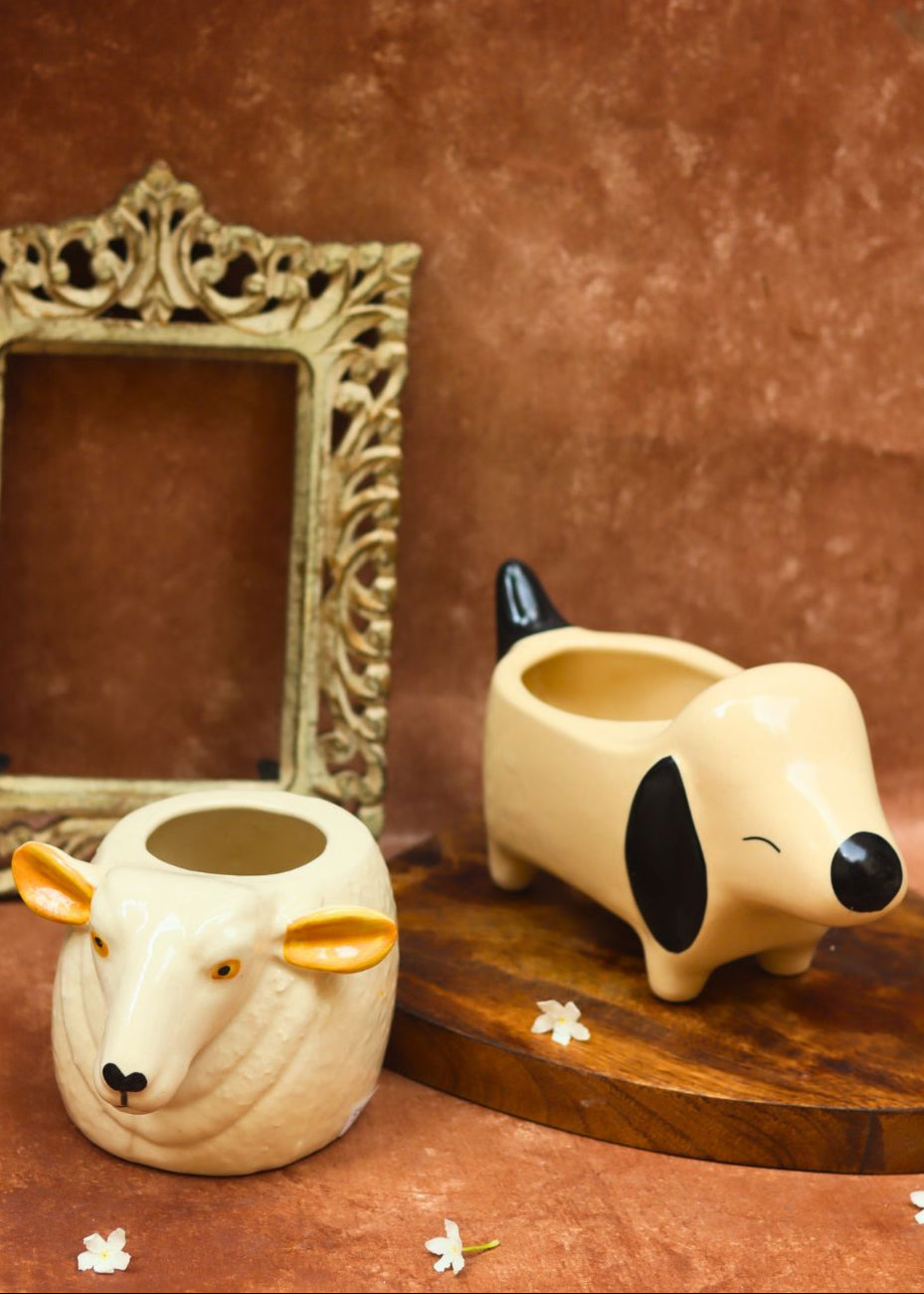 Cutest Dog & Cow Planter combo with premium quality material