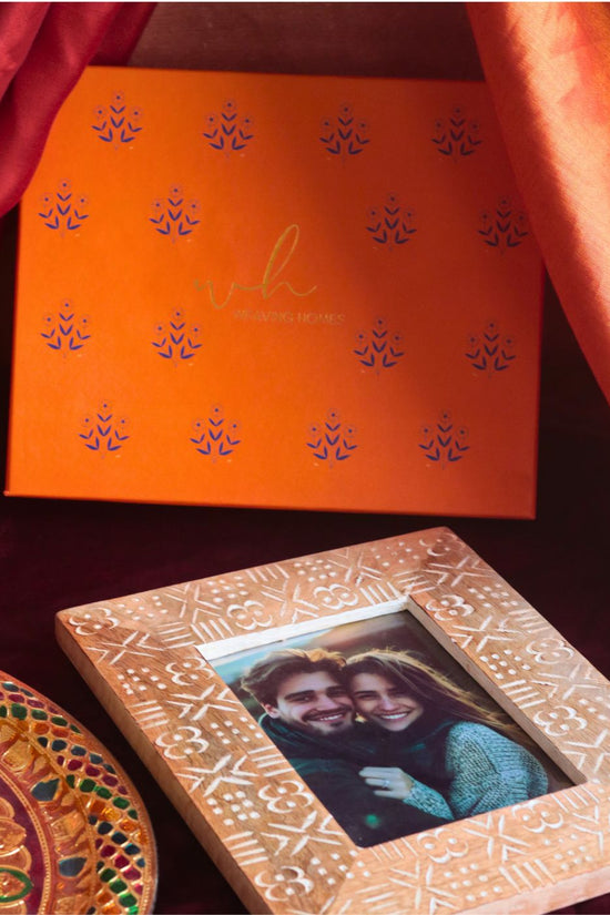 Aesthetic Carved Wooden Frame in a Gift Box with premium quality material