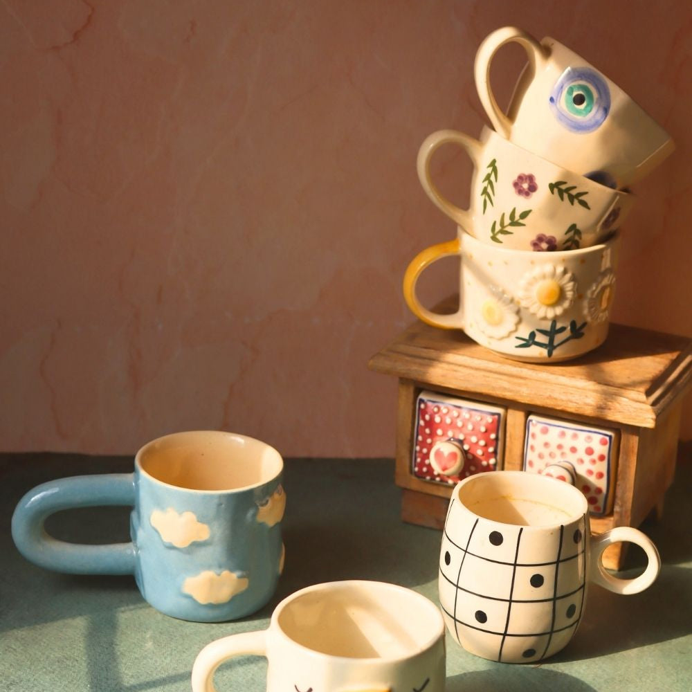 handmade Set of 6 Treat & Sweet Mugs (for the price of 5)