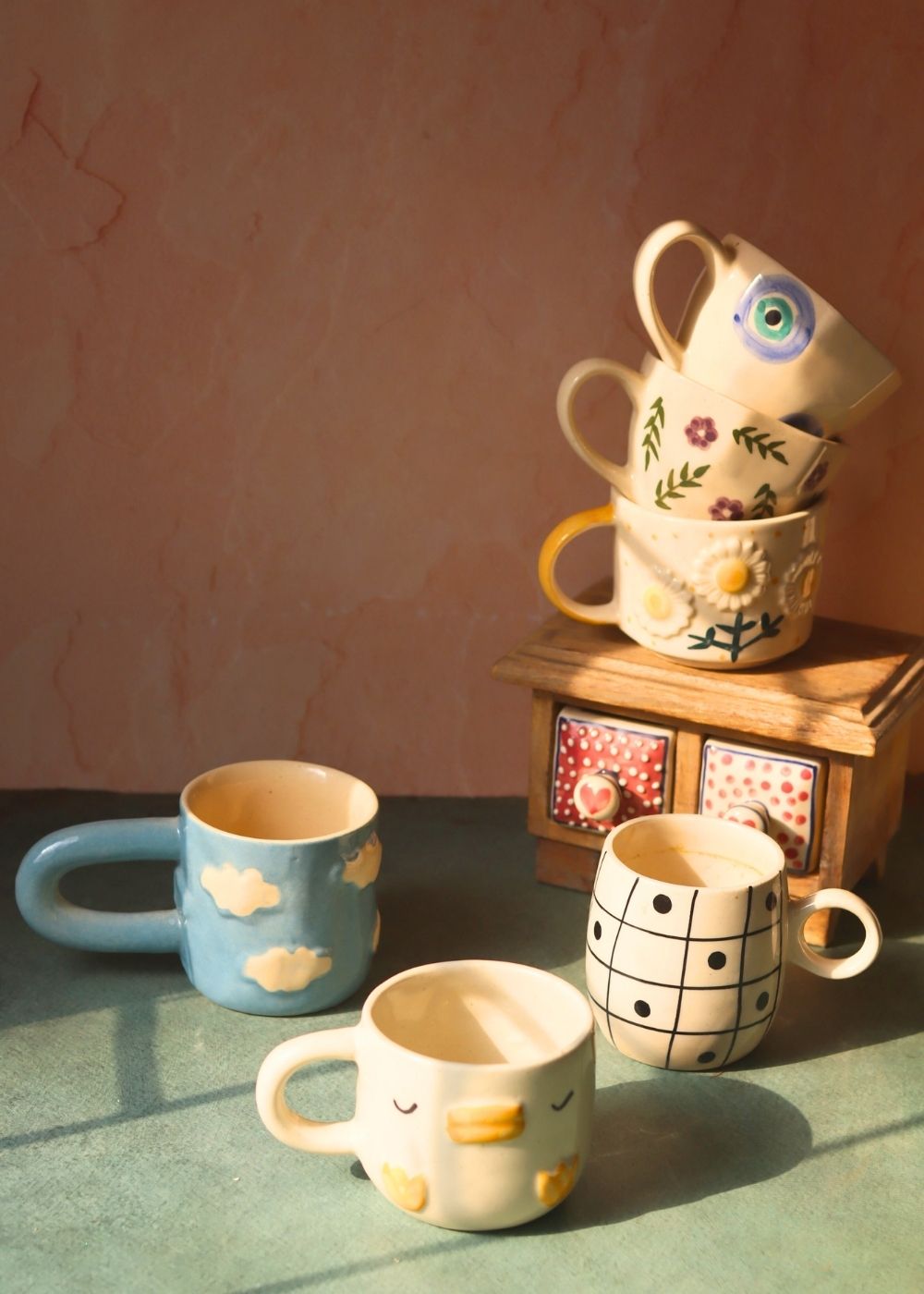 handmade Set of 6 Treat & Sweet Mugs (for the price of 5)