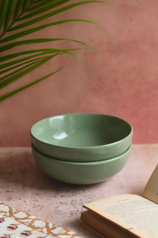 Sage green Curry Bowl made by ceramic