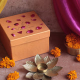 Golden Flower Tea Light Holder Diwali Gift Box premium quality giift hamper