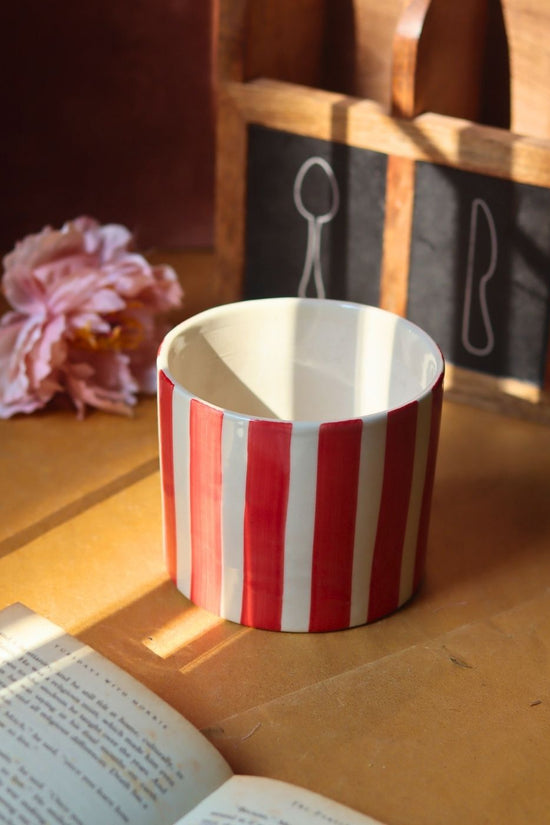 Striped Planter - Red