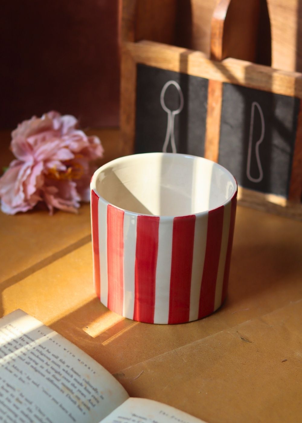 Striped Planter - Red