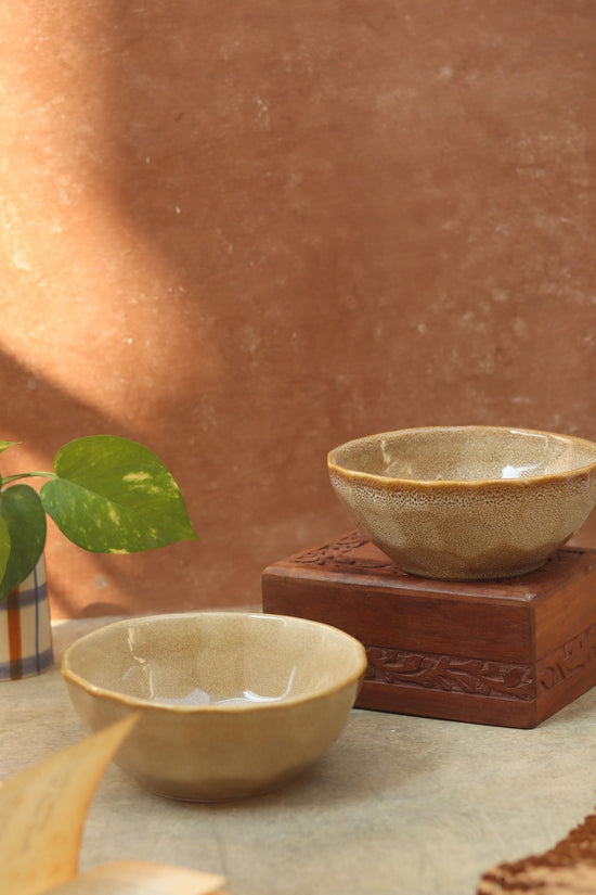Beige Artisanal Curry Bowl - (Set of 4 - GET 2 FREE) made by ceramic
