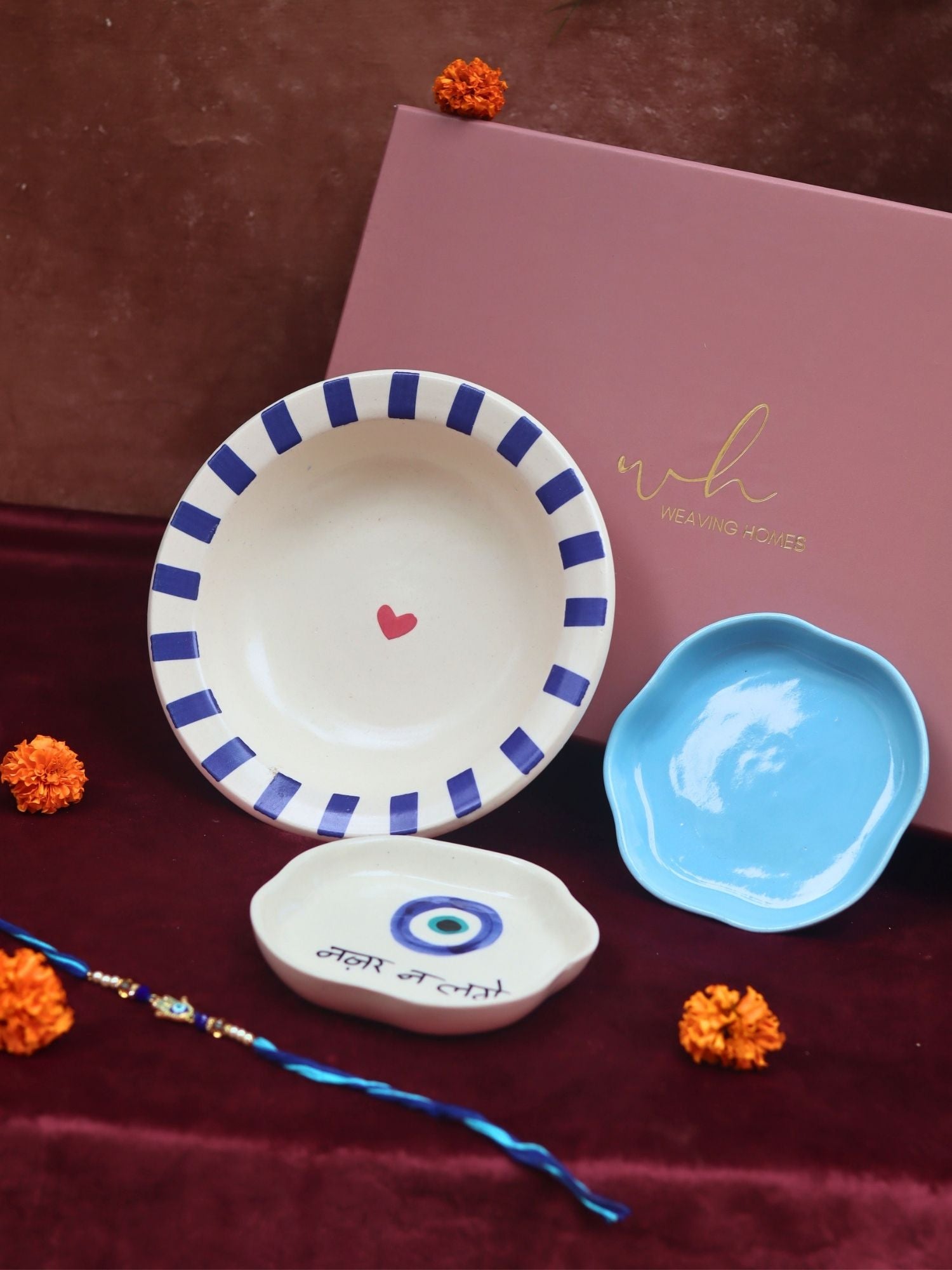 handmade The Evil eye Luxe Rakhi Gift Hamper