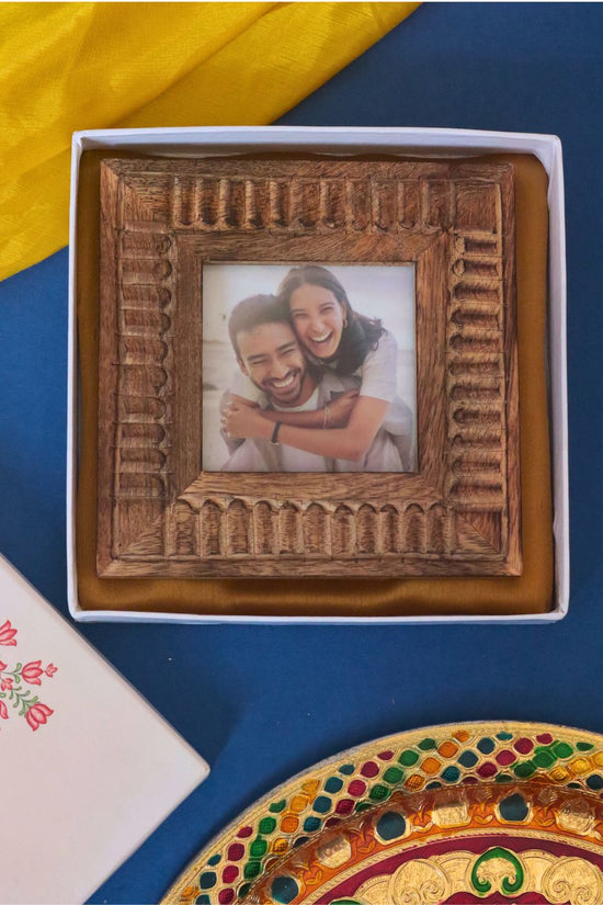 handmade Modern Square Wooden Frame in a Gift Box