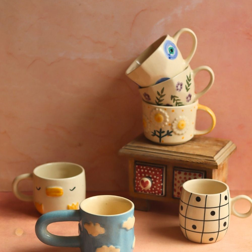 Set of 6 Treat & Sweet Mugs (for the price of 5) made by ceramic