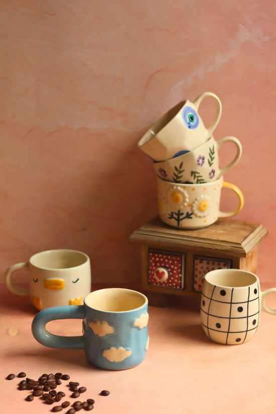 Set of 6 Treat & Sweet Mugs (for the price of 5) made by ceramic