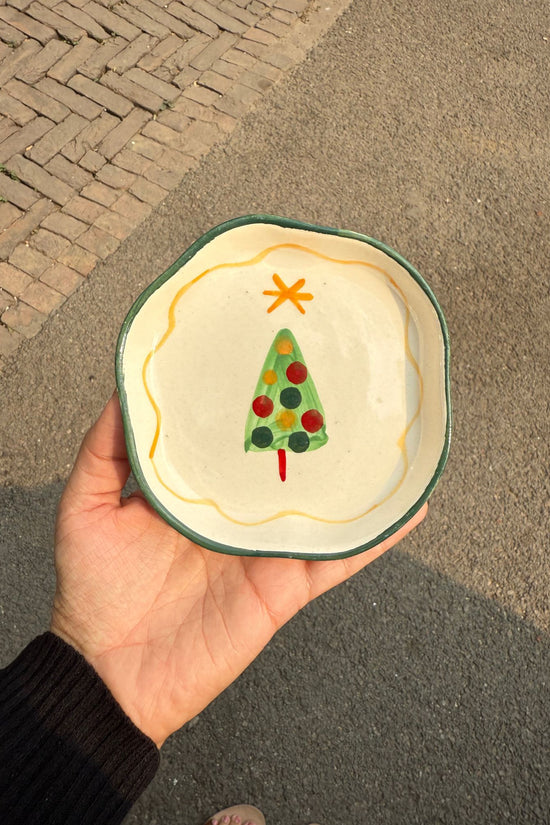 The Xmas Dessert Plate handmade in India