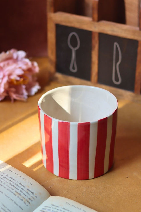 Striped Planter - Red