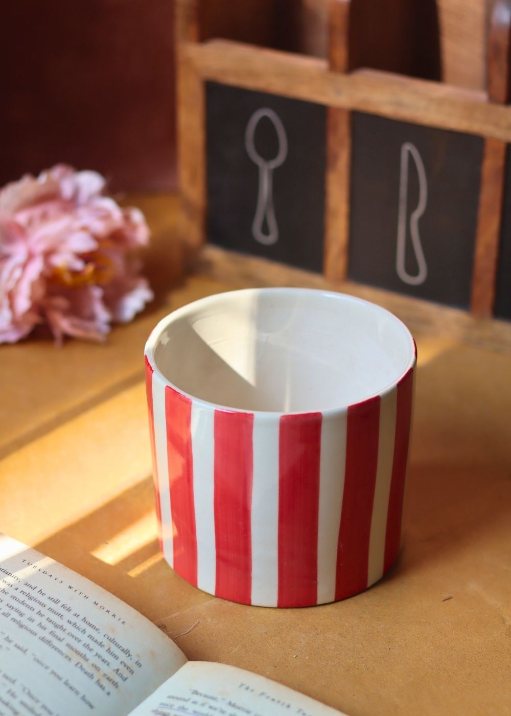 Striped Planter - Red