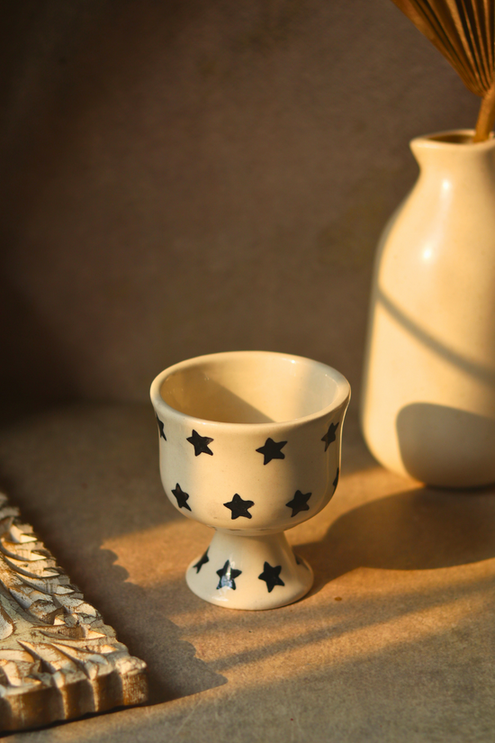 handmade black star ice cream goblet