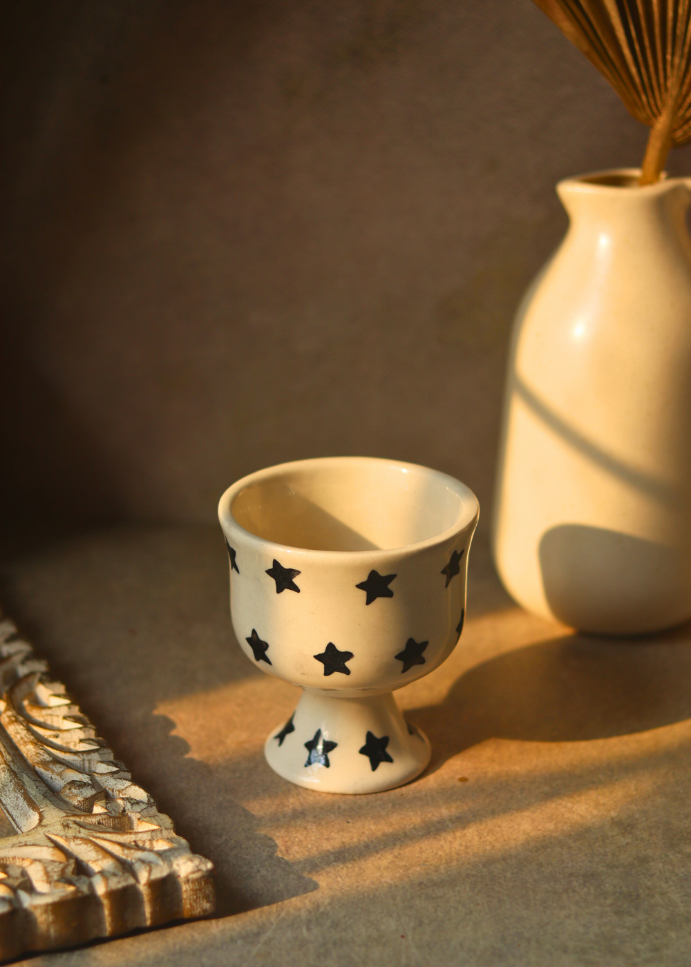 handmade black star ice cream goblet