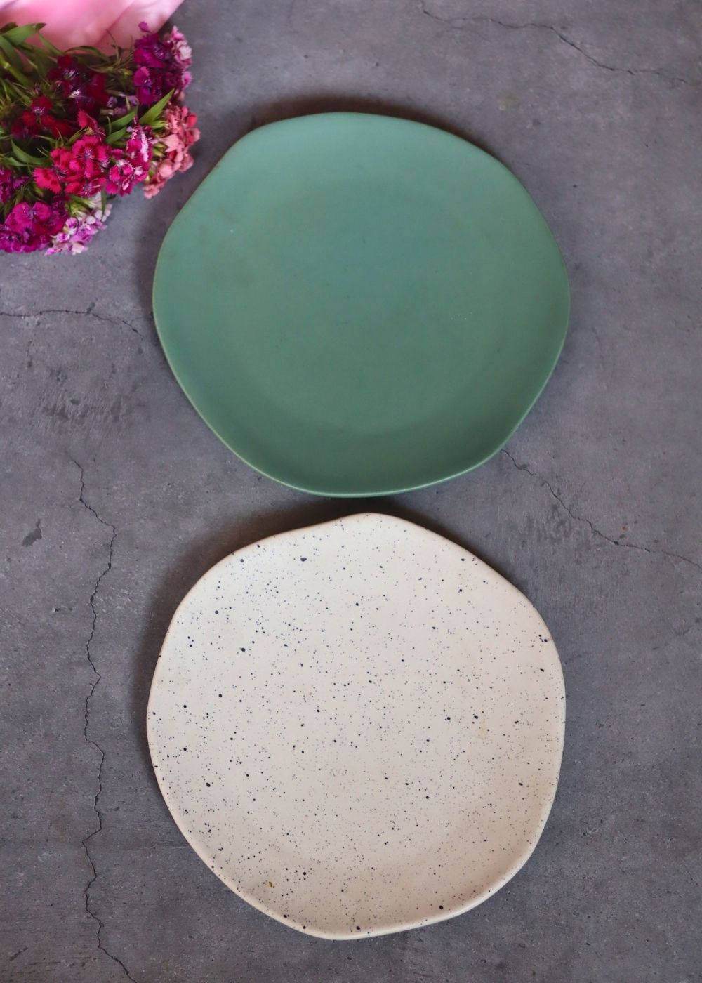 Set of 2 - Misfit Snack Plates handmade in india