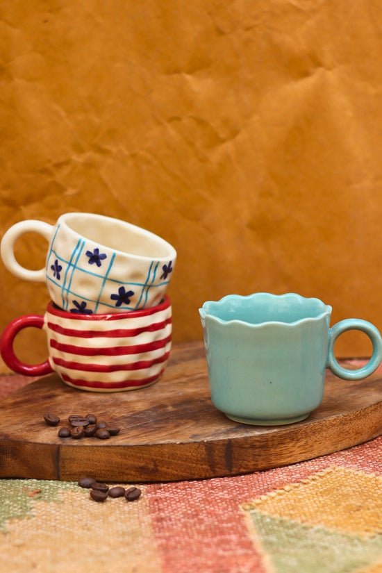Set of 3 - Double Delight Mugs combo made by ceramic