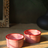 Handmade ceramic blush pink ramekins