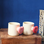 Set of 2 - Red & Pink Heartbeat Coffee Mugs with premium quality material