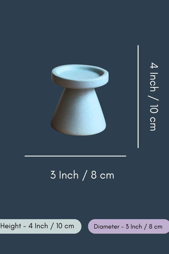 Sky Blue Pillar Candle Holder - Small