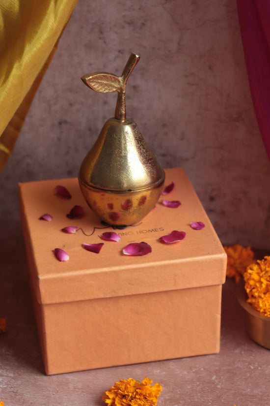 Handmade Amber Pear Jar Diwali Gift Box