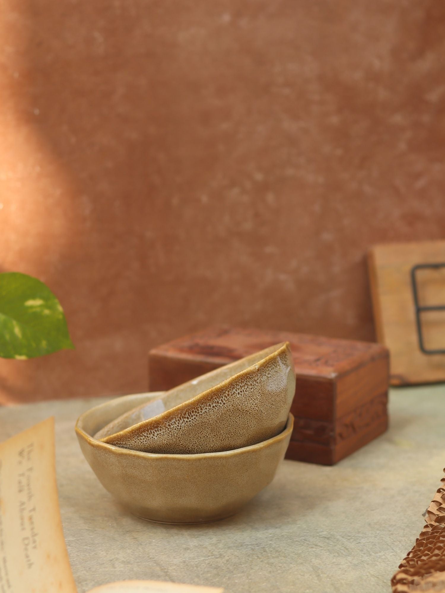 Beige Artisanal Curry Bowl - (Set of 4 - GET 2 FREE) with premium quality material