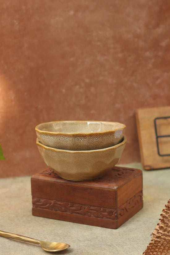 Beige Artisanal Curry Bowl - (Set of 4 - GET 2 FREE) handmade in India
