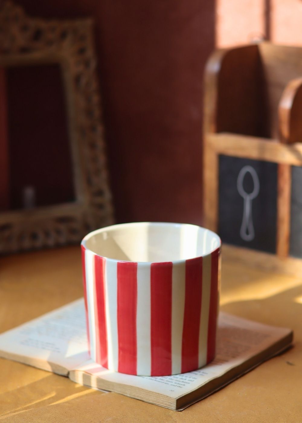 Striped Planter - Red