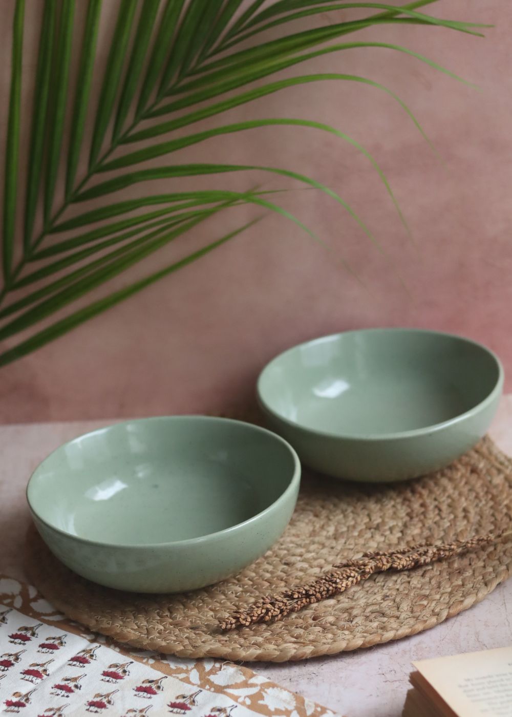 Sage green Curry Bowl handmade in india
